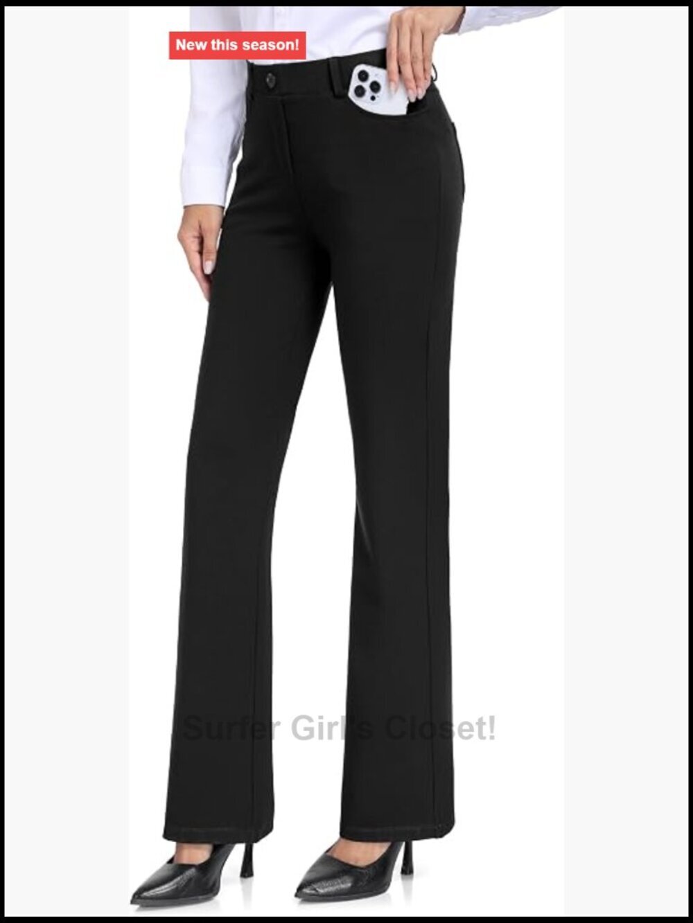 Bootcut Dress Pants with 4-Way Stretch Yoga Waist